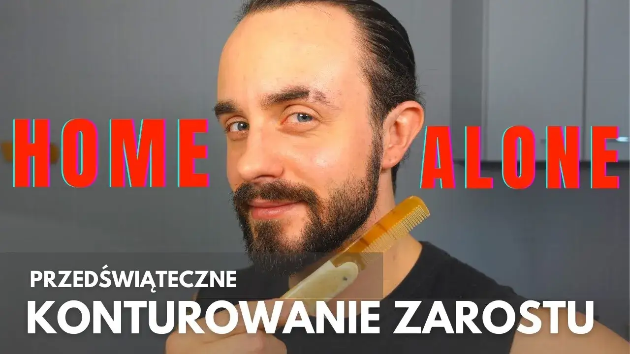 mężczyzna przycinający krótki zarost trymerem